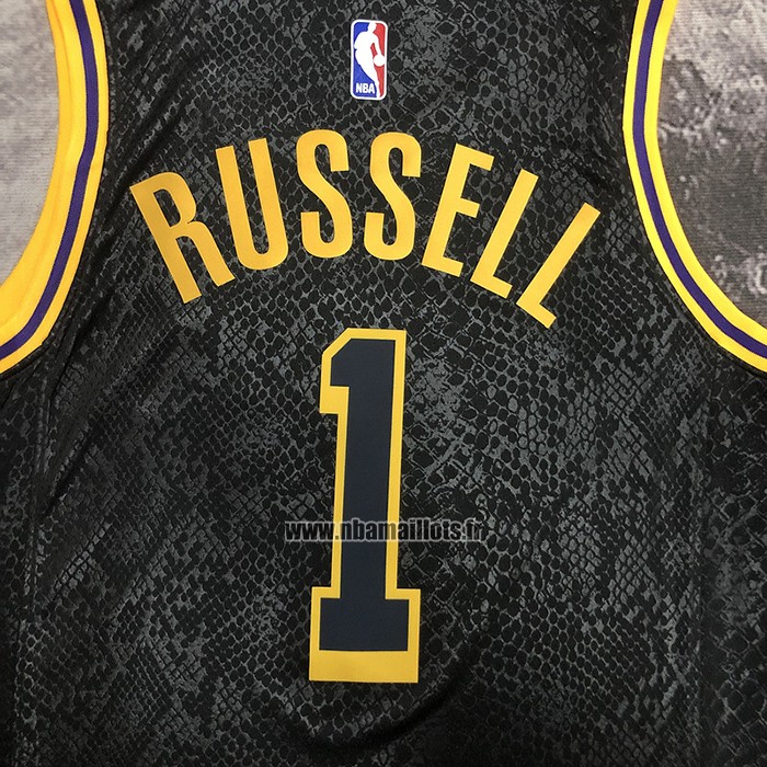 Maillot Los Angeles Lakers D'angelo Russell NO 1 Mamba 2021-22 Noir